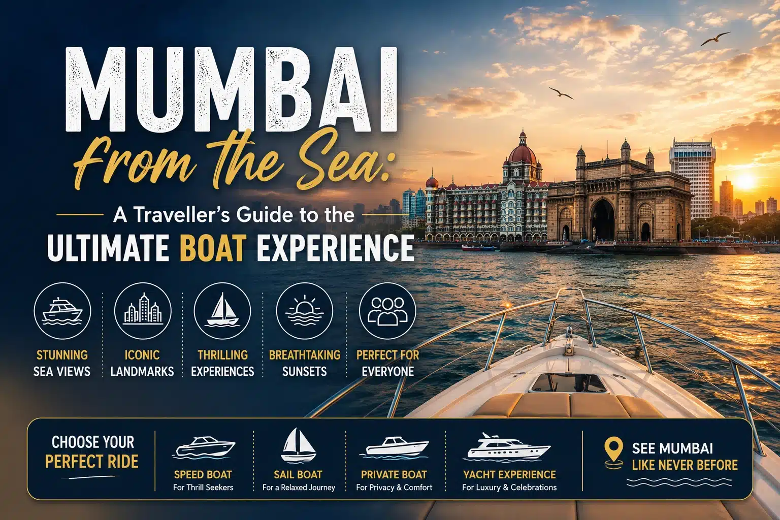 Mumbai from the Sea with Beautiful Coastal and Skyline Views